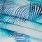 1 Yard Sahara Blue and White Palm Leaves Medium Weight Linen Woven Print